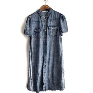 Given Kale Denim Button-Up Dress size medium collared shirt dress
